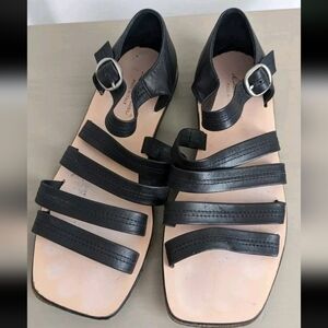 Black Leather Sandals